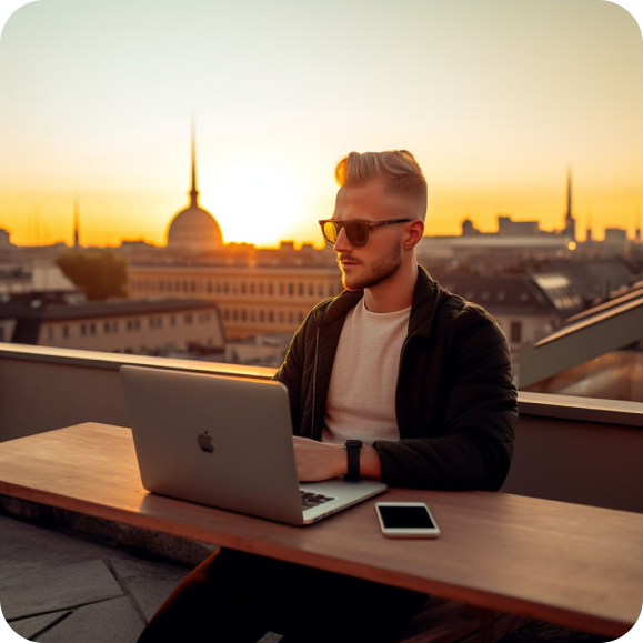 Man with laptop